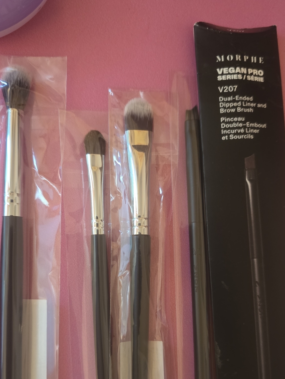 4 Morphe Brushes with Black Handles and Silver Ferrules